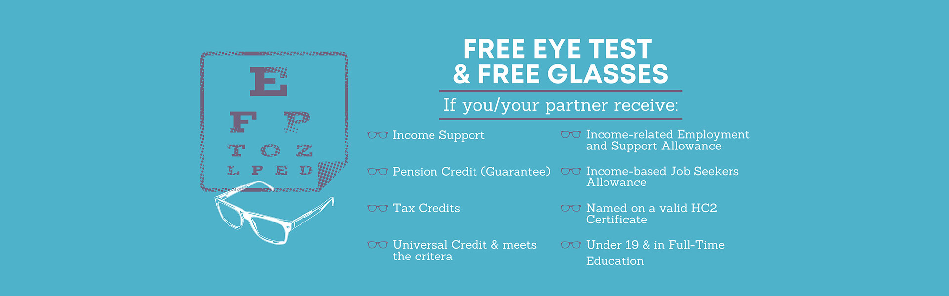 free eye test and free glasses for NHS